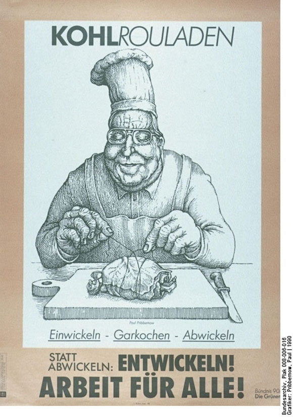 Election Campaign Poster for Alliance 90/The Greens: "Kohlrouladen" (1990)